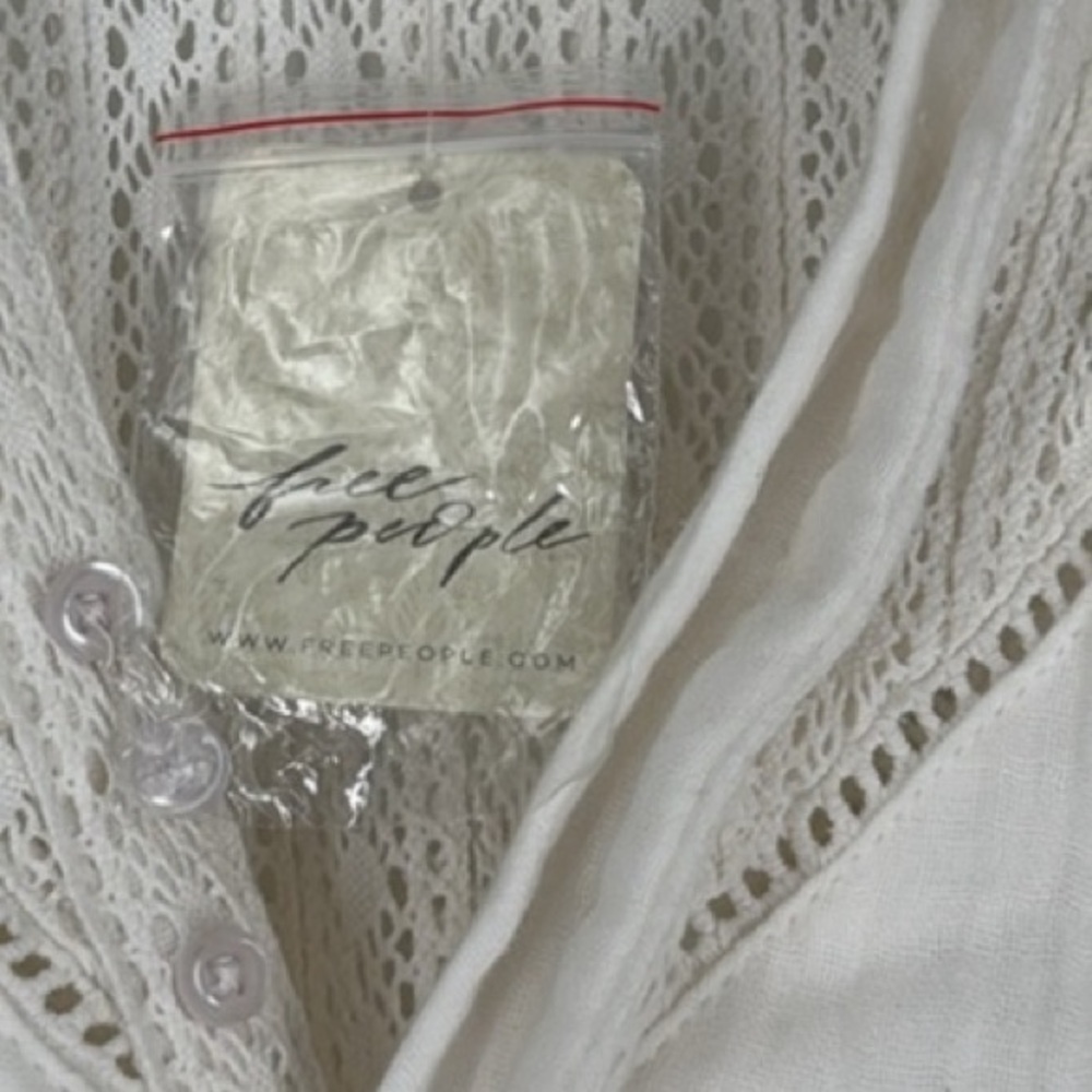 NWT FREE PEOPLE Bohemian Cream Ruffle MINI - Picture 6 of 6
